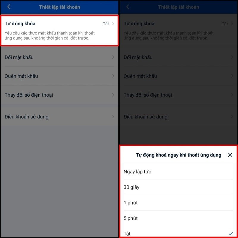 Cách chỉnh thời gian khóa ZaloPay để đảm bảo an toàn cho tài khoản