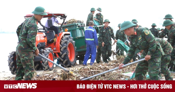 3,000 people clean up trash surrounding Da Nang Bay after floods