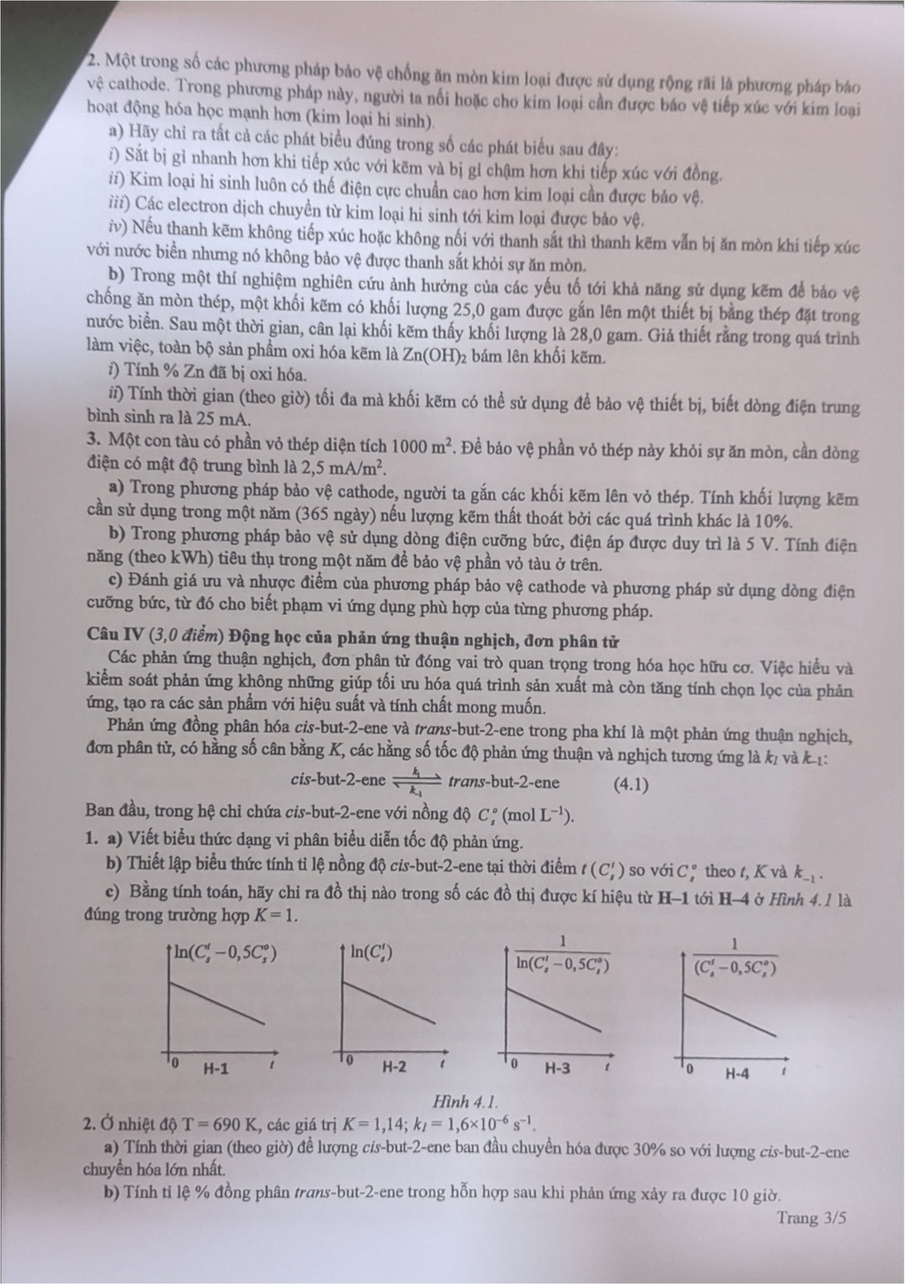 Đề thi học sinh giỏi quốc gia môn hóa học dài 5 trang giấy - 3