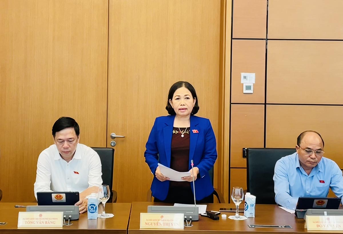 National Assembly Delegate Nguyen Thi Yen speaks. Photo: Chau Vu