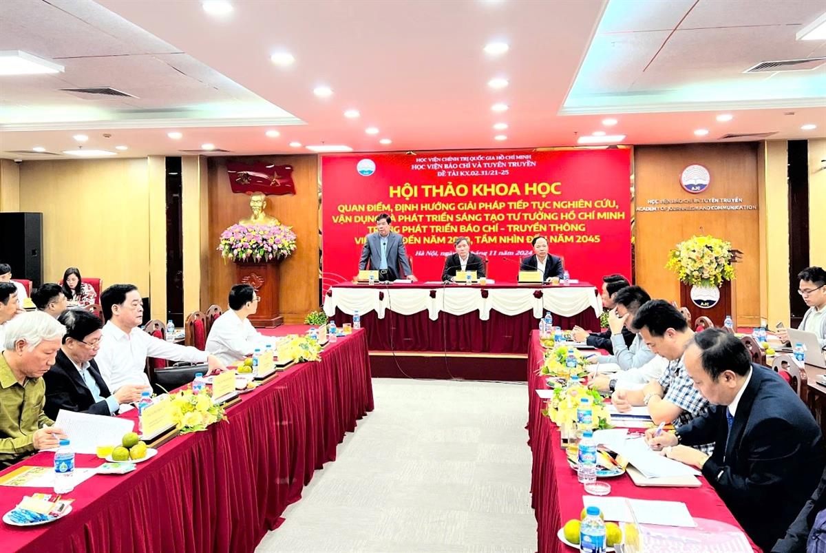 Hội thảo khoa học “Quan điểm, định hướng giải pháp tiếp tục nghiên cứu, vận dụng và phát triển sáng tạo tư tưởng Hồ Chí Minh trong phát triển báo chí - truyền thông Việt Nam đến năm 2030, tầm nhìn đến năm 2045”