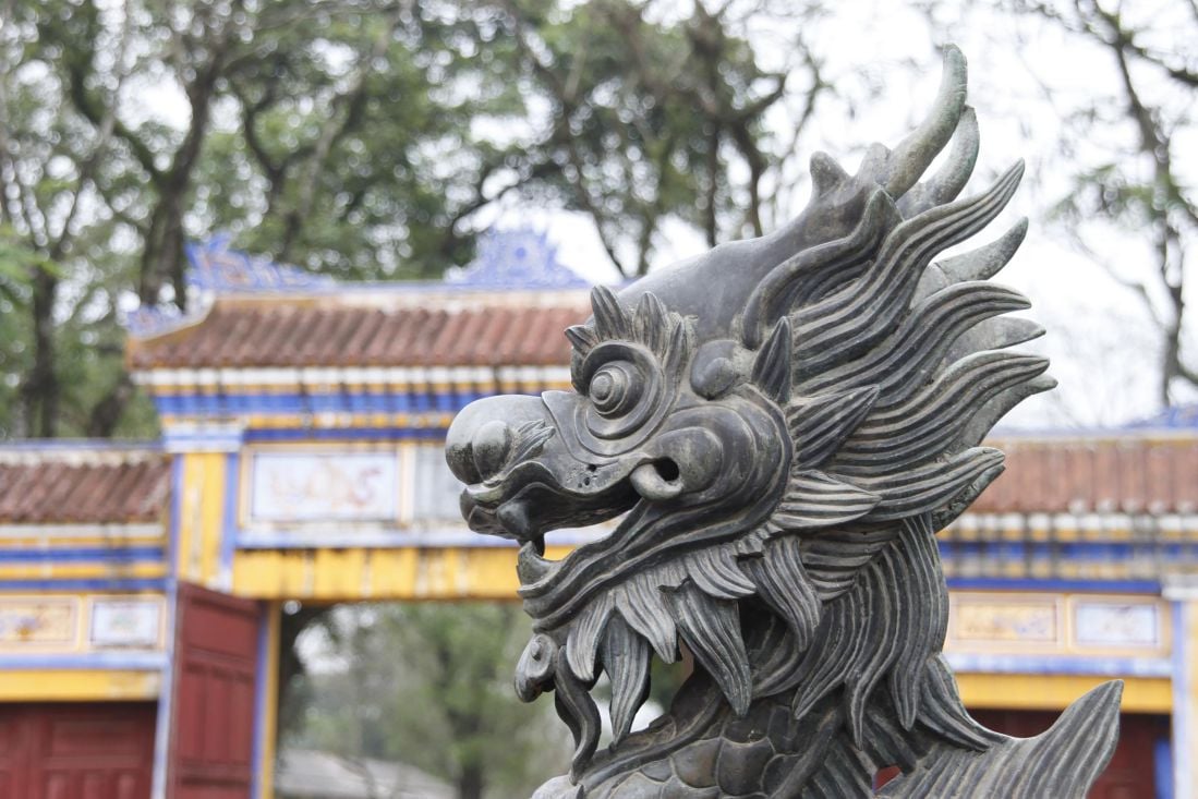 Dragon statue in Hue Imperial Citadel.