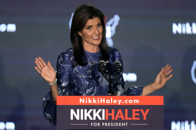 L'ancienne ambassadrice des États-Unis auprès des Nations Unies, Nikki Haley, s'exprime à Concord, dans le New Hampshire, le 23 janvier. Photo : AP