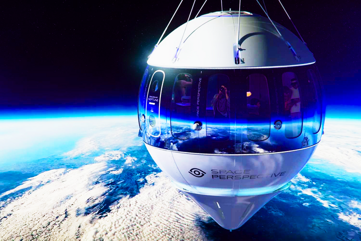 Space Perspective will take passengers into the air, and they will be able to enjoy a delicious meal while watching the sunrise over the curvature of the Earth. (Photo: Space Perspective)