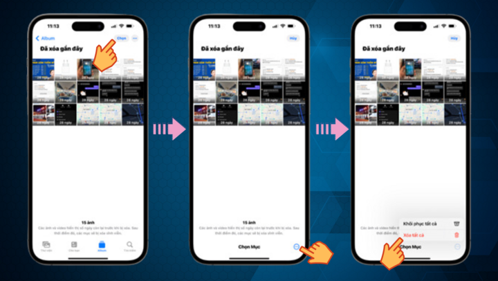 Удалить фотографии из мусорной корзины iPhone