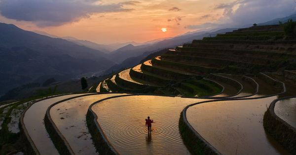 Escena "irreal" en Mu Cang Chai durante la temporada de inundaciones