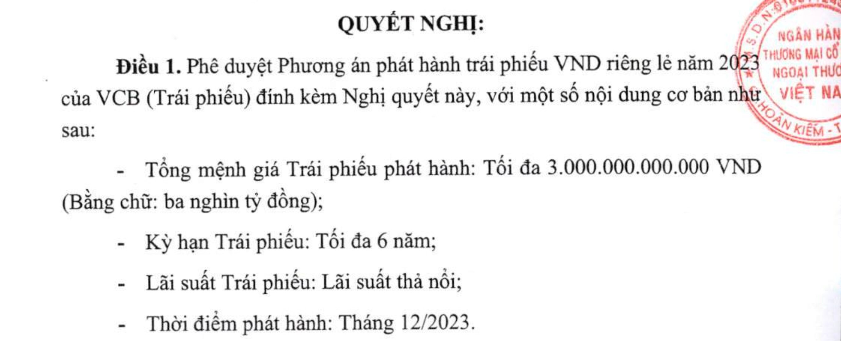 การเงิน - ธนาคาร - Vietcombank ต้องการระดมทุนพันธบัตร 3,000 พันล้านดอง