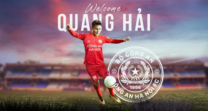 Quang Hai is expected to debut for Hanoi Police Club today, June 24, in the match against Hong Linh Ha Tinh in round 12 of V-League 2023. Photo: CAHN