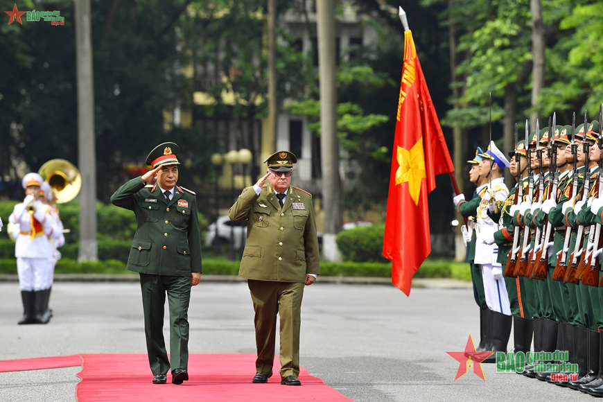 Đại tướng Phan Văn Giang chủ trì lễ đón Bộ trưởng Bộ các Lực lượng vũ trang cách mạng Cuba