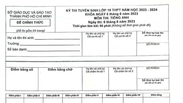 Official English exam for grade 10, school year 2023-2024