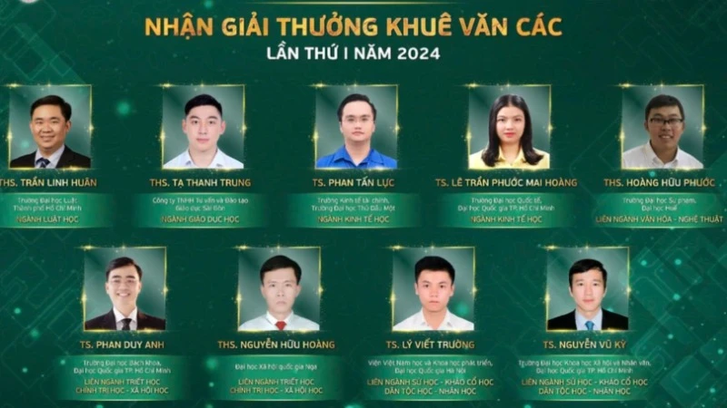 Công bố 9 nhà khoa học tiêu biểu nhận giải thưởng Khuê Văn Các năm 2024