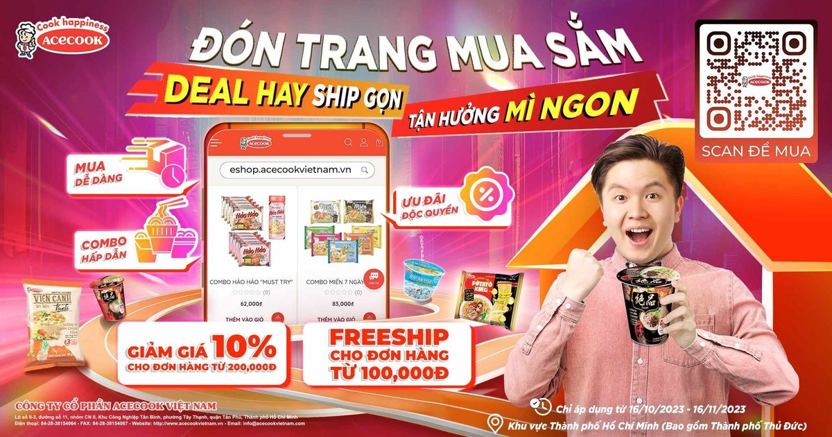 Acecook Việt Nam “lấn sân” thương mại điện tử, ra mắt trang web bán hàng Eshop