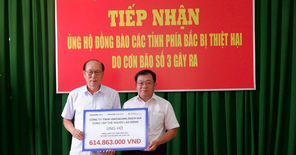 A company in Kien Giang donated more than 600 million VND to support people in the northern provinces.