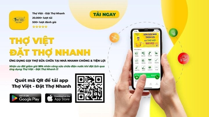 Ứng dụng Thợ Việt - Đặt thợ nhanh.