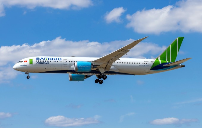 Một tàu bay thân rộng Boeing B787 của Bamboo Airways. Ảnh: BAV