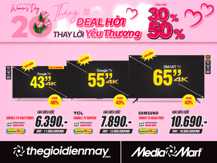 Hàng điện máy, công nghệ giảm đến 50% dịp 20/10 - ngập tràn deal hời ở MediaMart - 2