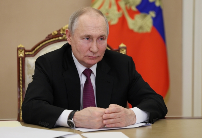 Der russische Präsident Wladimir Putin im Kreml, Moskau, 1. Juni. Foto: AFP