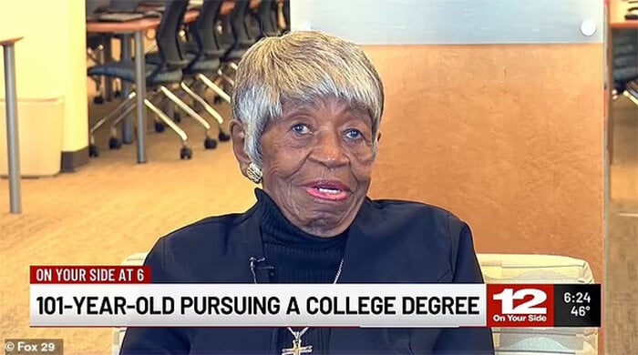 Sarah Simpkins will graduate from college next year at the age of 102.