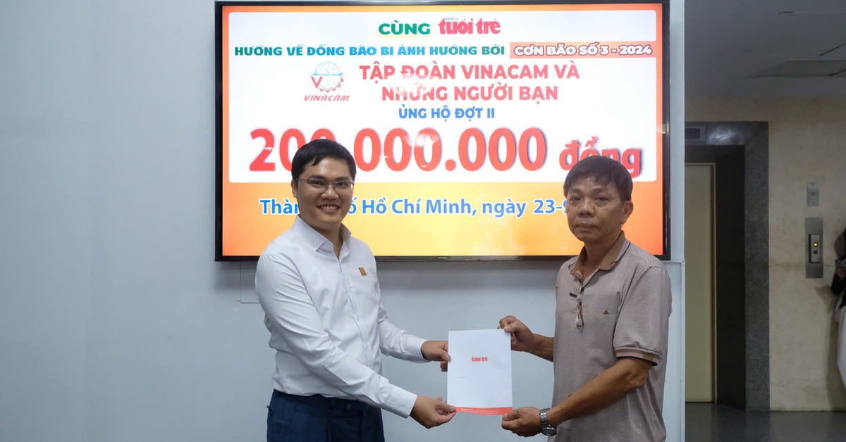 Vinacam บริจาคเงินเพิ่มเติม 200 ล้านบาท ช่วยเหลือผู้ประสบภัยน้ำท่วม