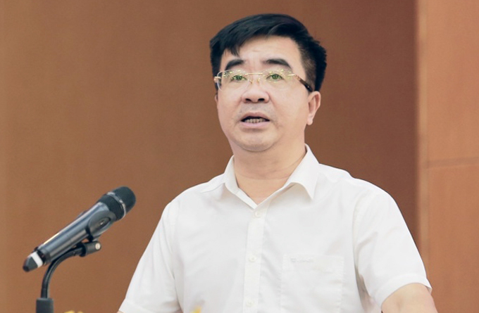 Chairman of Thanh Xuan District People's Committee Vo Dang Dung. Photo: Thanh Xuan Electronic Information Portal.