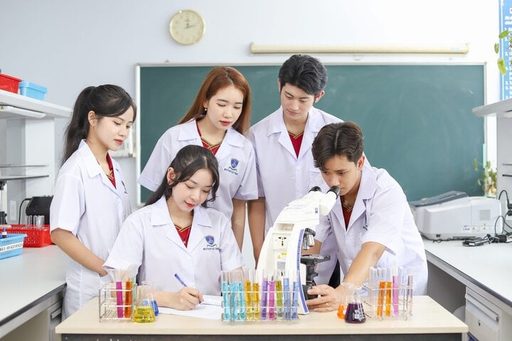 Pharmacy students in practice.