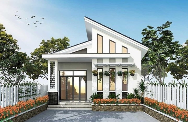 Deleite sus ojos con hermosos modelos de casas modernas con techo inclinado - 1