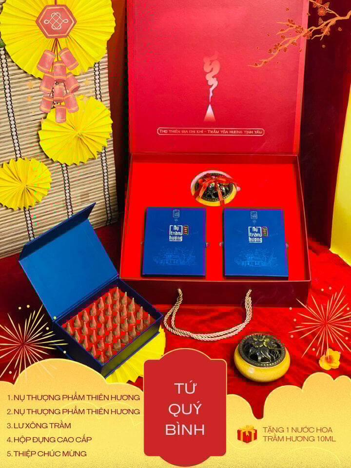 Tu Quy Binh (2 Schachteln Thien Huong Superior Weihrauch, 01 Weihrauchgefäß)