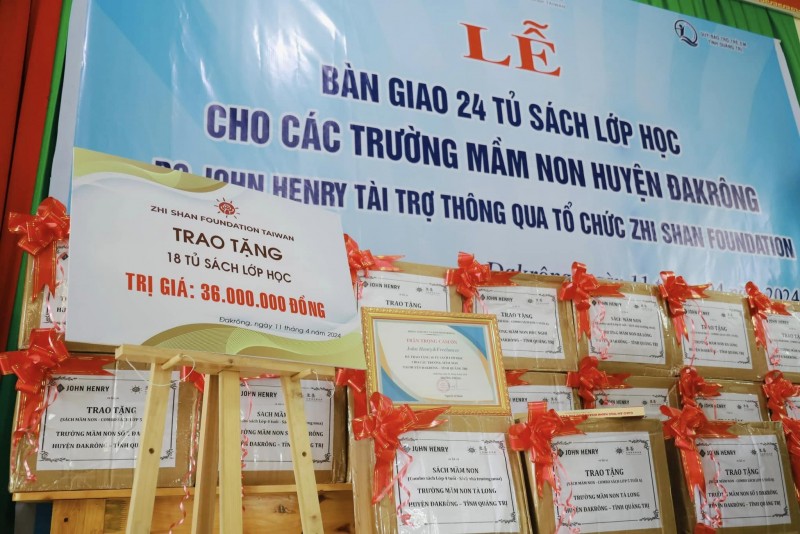 Zhishan Foundation trao tặng hơn 50 tủ sách cho các trường mầm non huyện Đakrong, Gio Linh