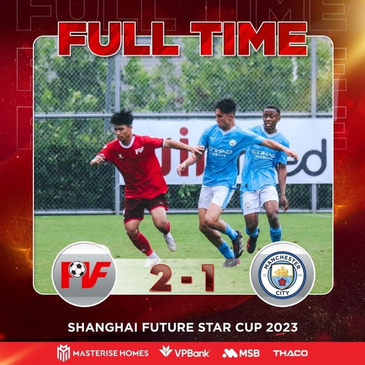 ក្រុម PVF U16 បានយកឈ្នះ Man City U16 ដោយពិន្ទុ ២-១។