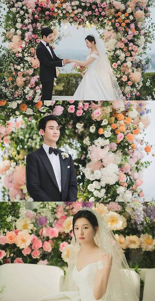 Die Hochzeitsszene im Film „Queen of Tears“ ähnelt der Hochzeit von Hyun Bin und Son Ye Jin. Foto: Daum