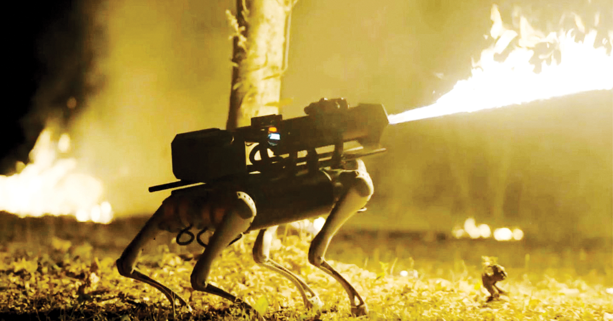 World's first fire-breathing robot dog