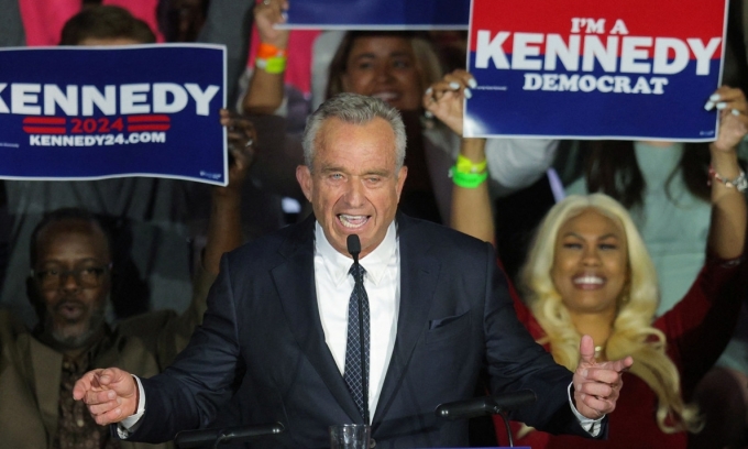 Le candidat démocrate à la présidence Robert F. Kennedy Jr. à Boston, Massachusetts, le 19 avril. Photo : Reuters