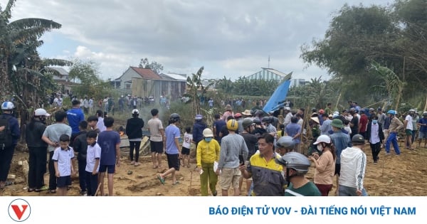 Scene of military plane crash in Dien Ban town, Quang Nam province