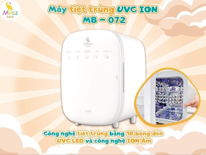 Máy tiệt trùng UVC ION Moaz BéBé MB - 072. (Nguồn ảnh: Moazbebe)