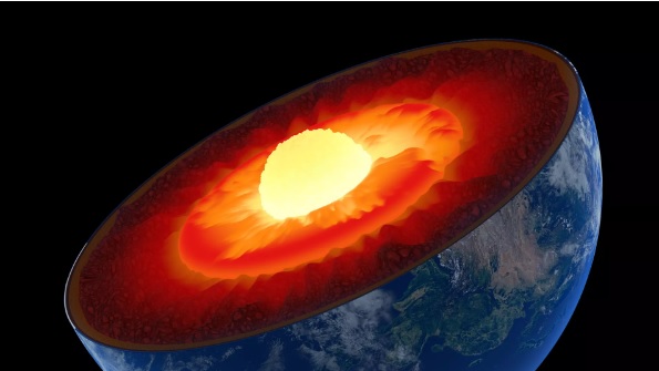 La Tierra está compuesta por tres capas principales: la corteza, el manto y el núcleo. Foto: Laboratorio Nacional de Argonne.