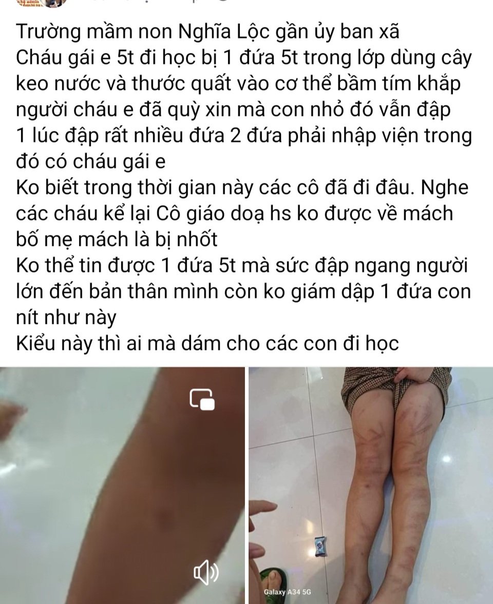 Phụ huynh bất bình khi sự việc xảy ra nhưng chưa được trả lời thỏa đáng từ phía lãnh đạo nhà trường. 