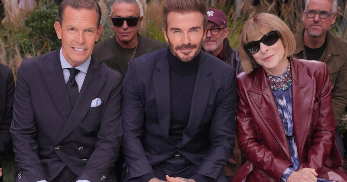 David Beckham bảnh bao ngồi hàng ghế đầu show thời trang