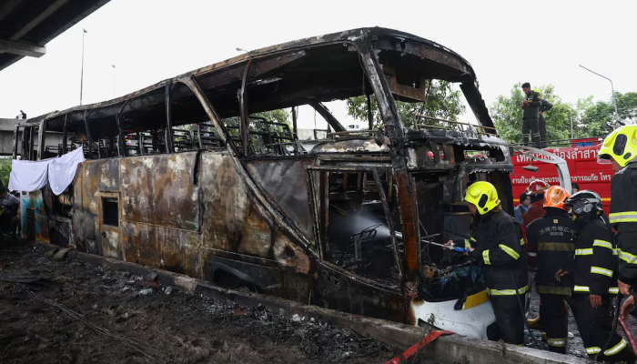 School bus catches fire in Thailand, 25 people 'dead'