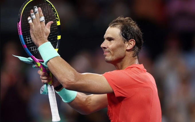 Nadal célèbre sa victoire au deuxième tour du tournoi international de Brisbane, en Australie, la semaine dernière. Photo : Reuters