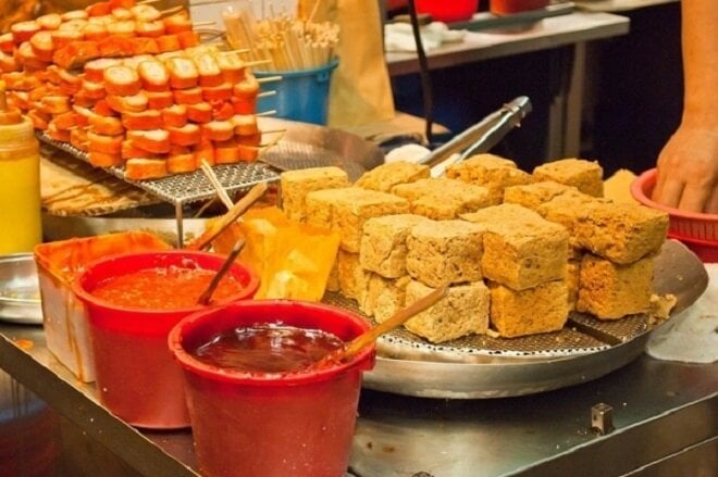 Stinky tofu is a traditional dish that has existed in Taiwan for a long time.