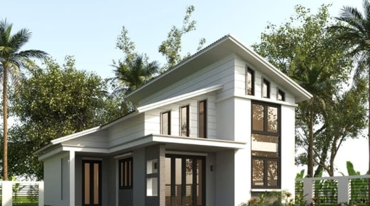 Deleite sus ojos con hermosos modelos de casas modernas con techo inclinado - 10