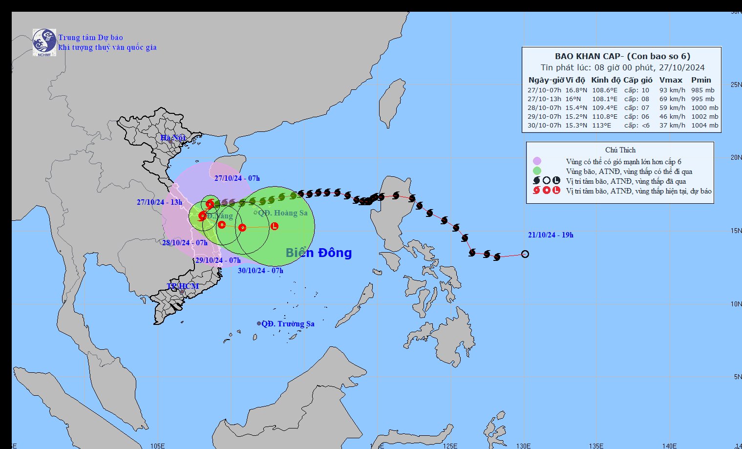 KHẨN: Tin mới nhất về bão số 6: thời điểm nào sẽ tác động mạnh nhất đến nước ta? - Ảnh 1.