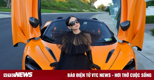 After divorce rumors, Ha Phuong poses next to her billionaire husband's 20 billion VND supercar