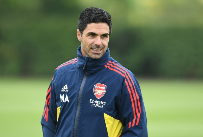 Arteta au terrain d'entraînement de Colney avec Arsenal le 13 mai. Photo : arsenal.com