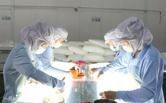 Ouvriers de l'usine de gelée de noix de coco Vinacoco à Dong Nai. Photo : Thi Ha