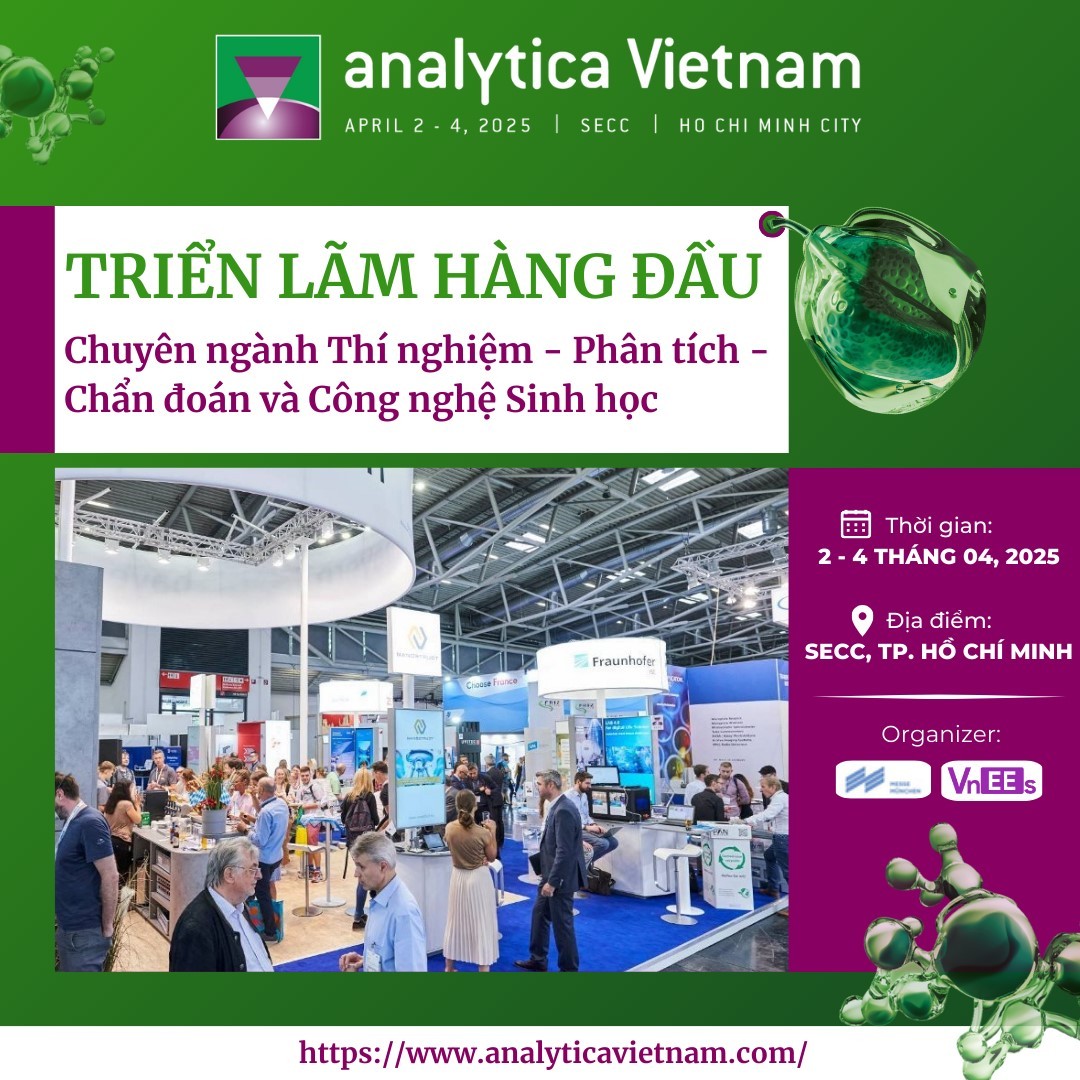 Se espera que más de 300 stands participen en Analytica Vietnam 2025.