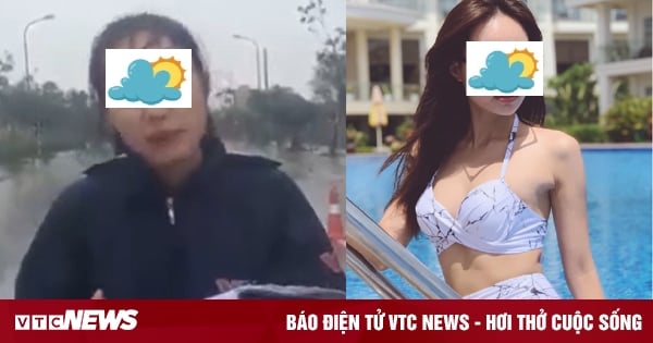 Which VTV weather female MC was accused of 'pretending' when getting soaked in a storm?