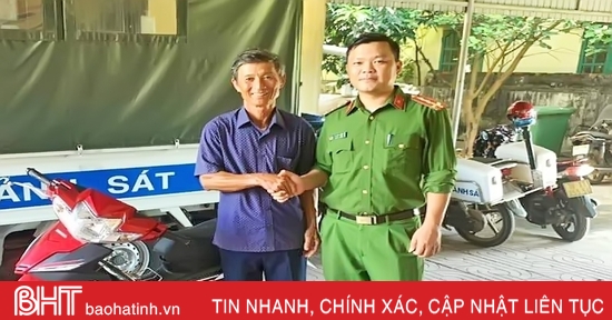 Công an Cẩm Xuyên truy bắt kẻ trộm, trả lại xe máy cho người dân