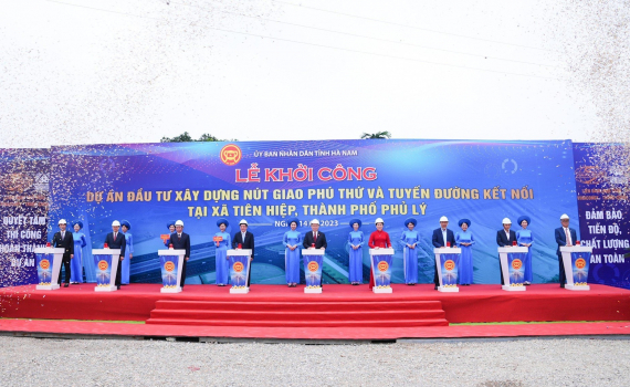 Khởi công xây dựng nút giao Phú Thứ liên thông cao tốc Cầu Giẽ - Ninh Bình