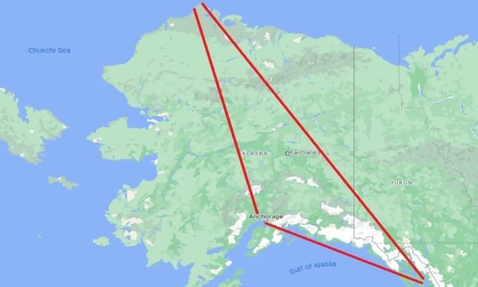 Das Alaska-Dreieck verbindet Anchorage, Juneau und Utqiagvik. Foto: Google Maps
